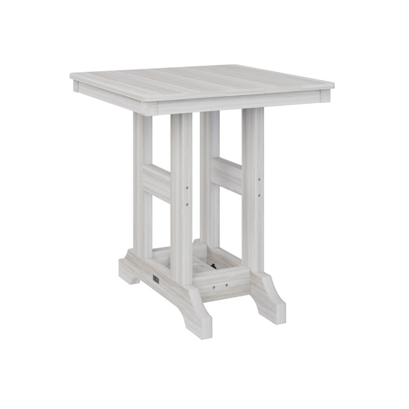 Table de bar carrée 28 po Berlin Gardens Garden Classic, H 39,5 po x l 28 po x P 28 po, Coquillage