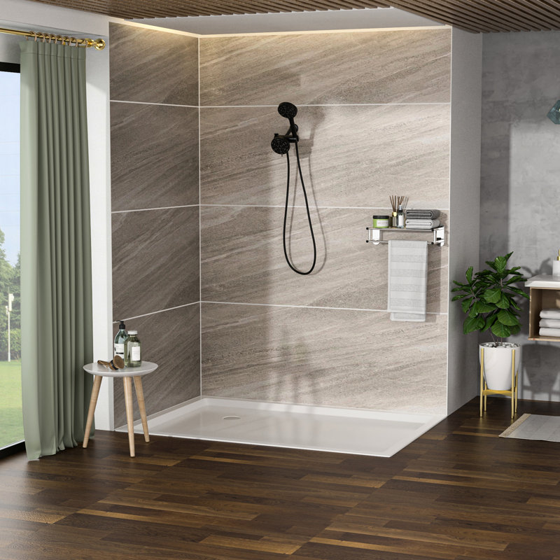 8 Hand Shower And 59" Stainless Steel Hose In Matte Black Installation 4.7" Gel Nozzle Rain Showerhead, Matte Black
