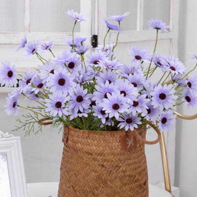 20 faisceaux de fleurs artificielles marguerites artificielles résistantes aux rayons UV en plein air avec tiges artificielles artificielles pour la décoration de mariage Décoration de jardin