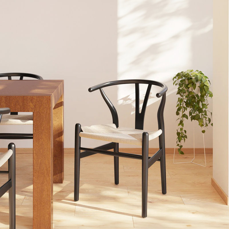 Wyn Woven Solid Wood Dining Chair - Thumbnail 2