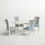 L'ensemble de table de salle à manger 5 pièces comprend une table de salle à manger rectangulaire avec des feuilles de papillons et 4 chaises Parsons en tissu bleu bébé, blanc lin-1580584594-1580563151-1504437430