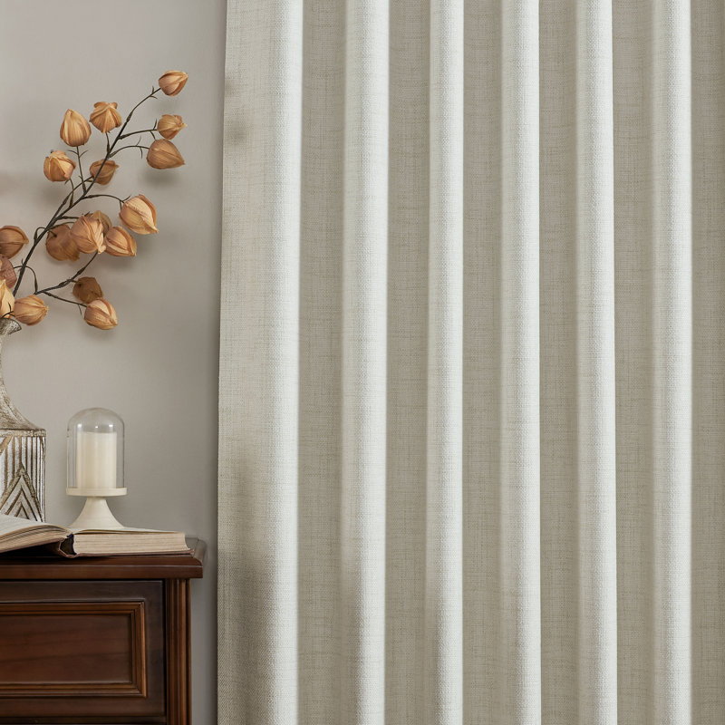 4 Pcs 100% Polyester Burlap Blackout Curtains For Bedroom Back Tab Curtains 4 Panels Set, 52" W x 108" L, Beige