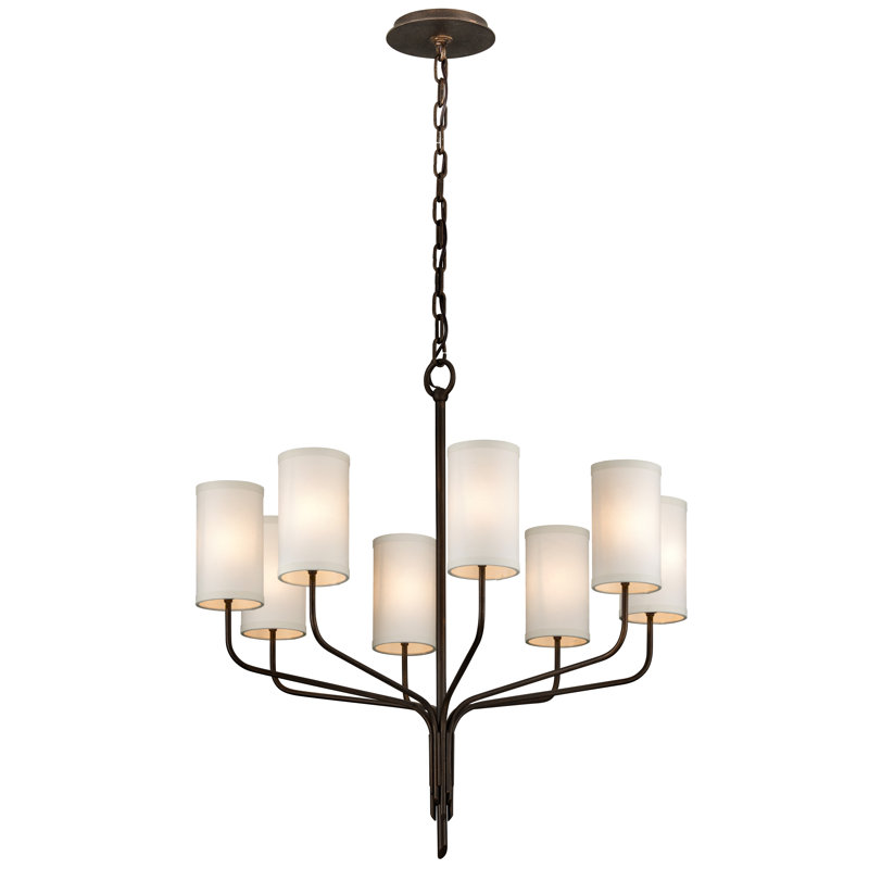 Juniper 8 - Light Chandelier, Textured Gold Leaf, 8
