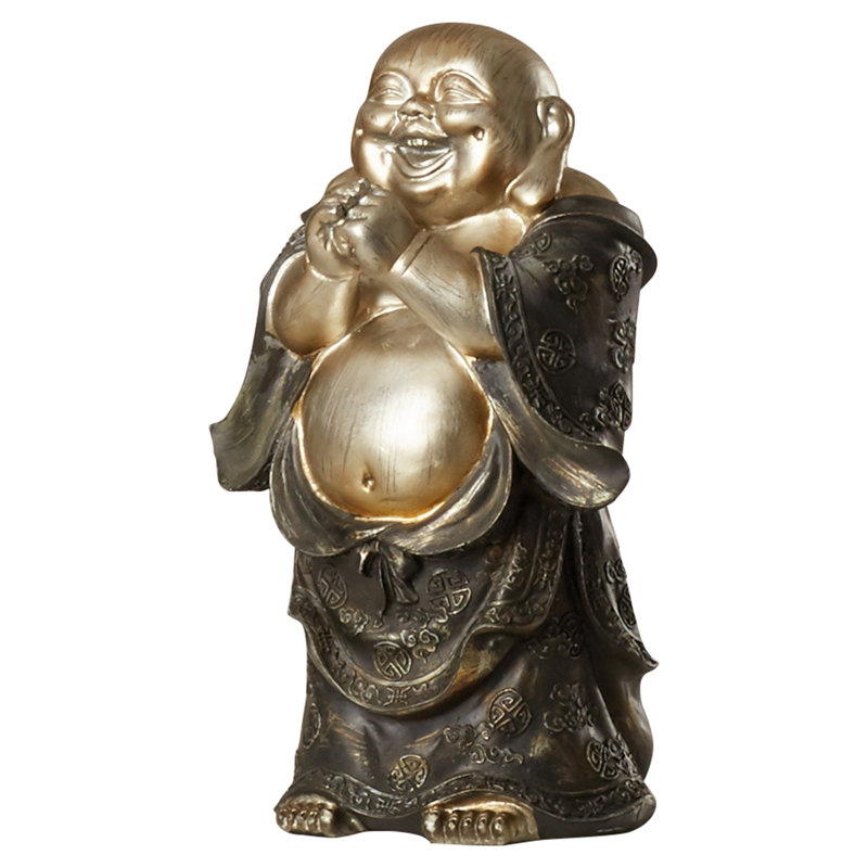 Figurine bouddha de rire en polyrésine
