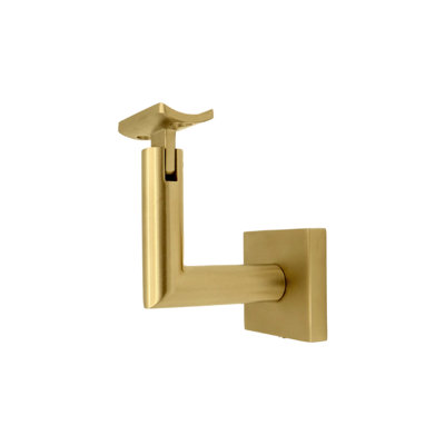 Support de main courante à fixation en surface avec rosette carrée et plaque incurvée