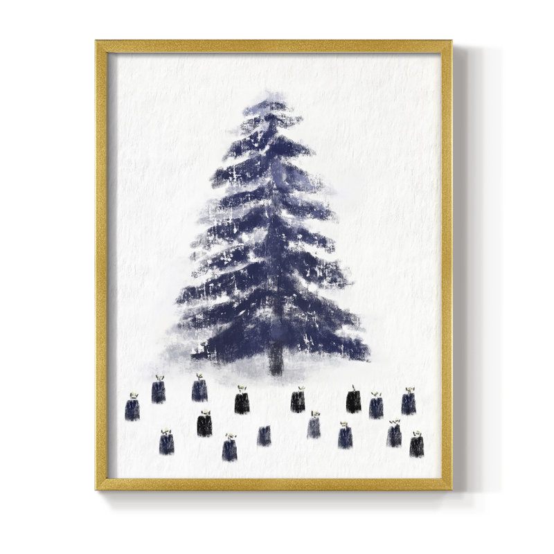 Reproduction encadrée - bois massif, H 11 po x l 9 po, Doré