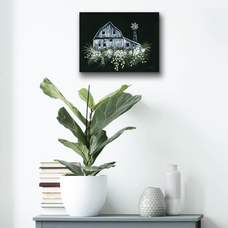 Art mural en verre épique «Adorned Barn Sketch» par Yvette St. Amant, H 12 po x l 16 po x P 0,13 po