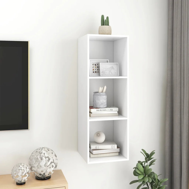 Dormon Unfinished Floating TV Stand for TVs up to 60", White, 107cm H x 37cm L x 37cm W, 1 x TV cabinet
