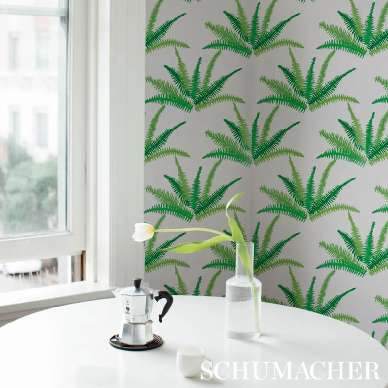 Schumacher x Cristina Buckley Canyon Ferns Wallpaper, Green
