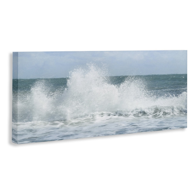 «Ocean Waves Crashing Foam Splash» par Lori Deiter - photographie sur toile tendue, H 10 po x l 24 po x P 1,5 po