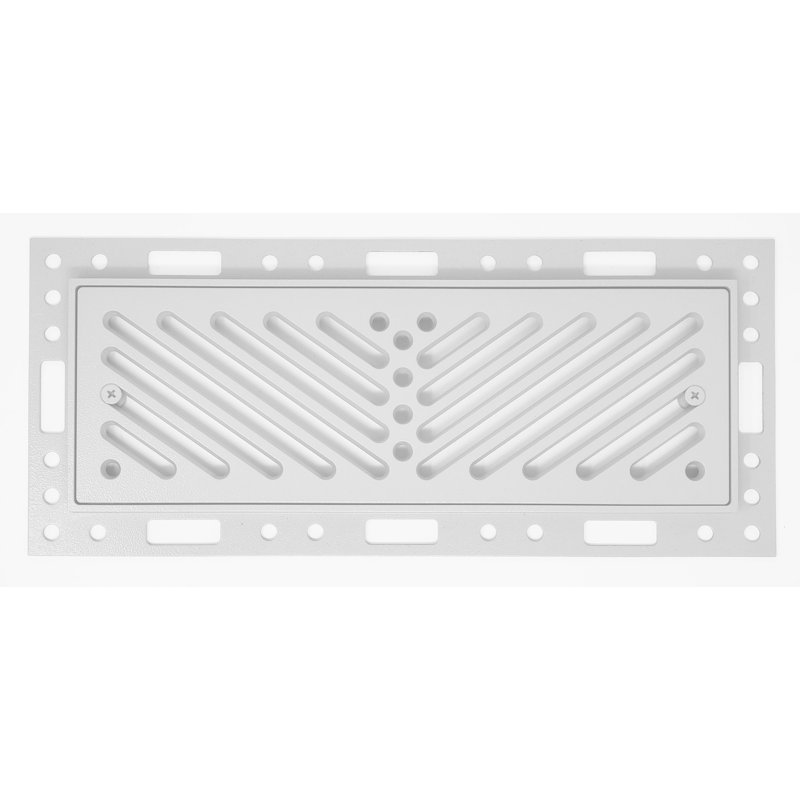 Registre de plancher en métal, H 0,5 po x l 4 po x L 14 po