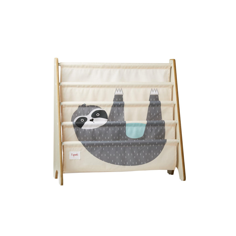 Gray and Beige Sloth Kids Book Rack Organizer