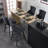 Bar Height Swivel Bar Stools with Back, Upholstered Tall Bar Chairs, Solid Wood Frame with Nailhead Trim, Set of 4-89112580-89112583