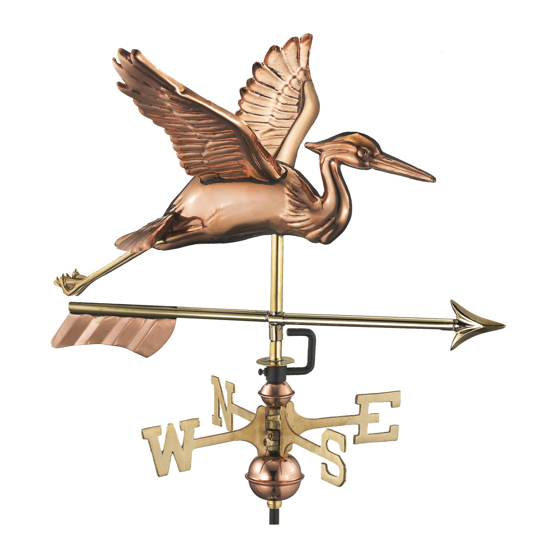 Heron with Arrow Garden Weathervane Good Directions Mount 