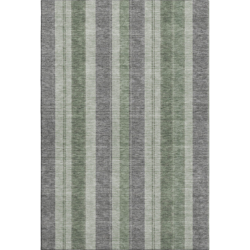 Premium Machine Washable Mayfield AMF1954 Stripes Rug, Rectangle 10' x 14'