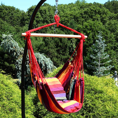 Plow & Hearth Rope Hammock Swing with Hanging Hardware, Brown