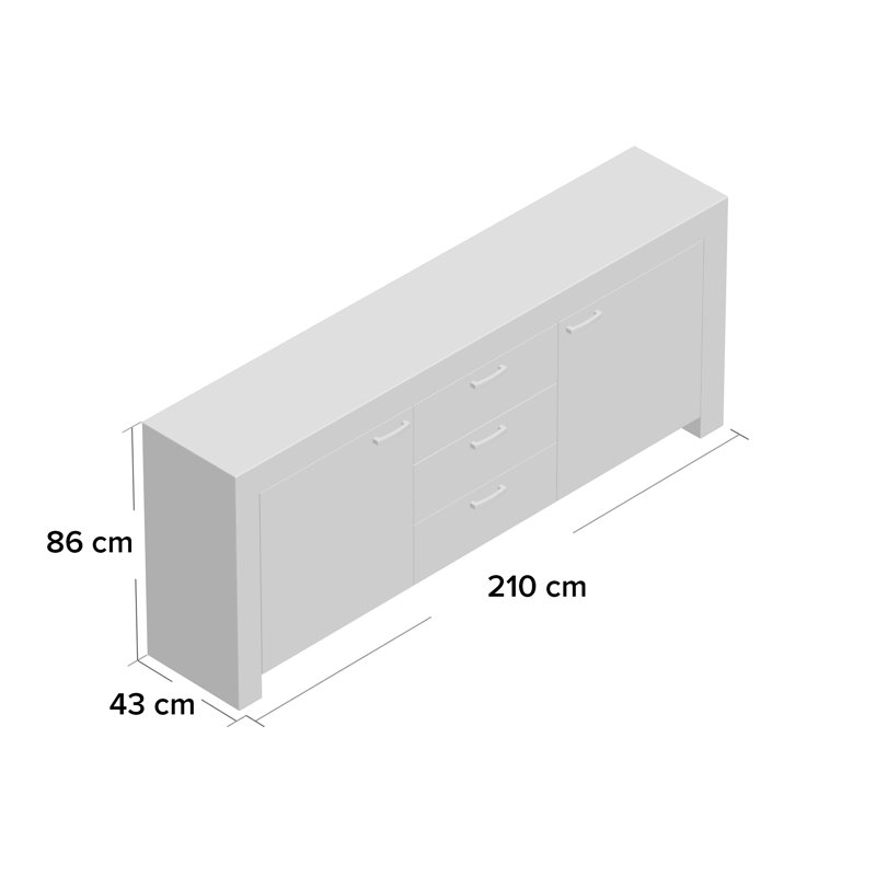 Ollis 210 Cm Wide Sideboard