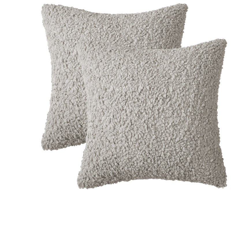 Faux Fur Pillow Cover, Pink, 18"H x 18"W