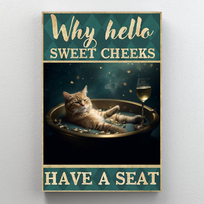 Cat In Bath Have A Seat - 1 Piece Rectangle Graphi " Cat In Bath Have A Seat "
