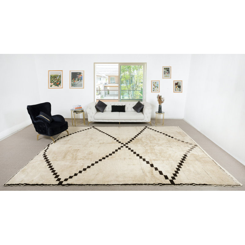Tapis marocain Tulu. 100% laine naturelle. Tapis Beni Ourain noué à la main