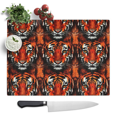 Tiger Pattern Vol.2  Glass Chopping Board