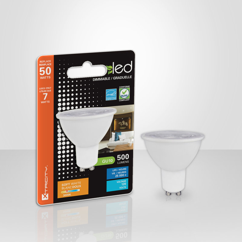 Ampoule à lumière del à luminosité gu10, 3000 K