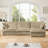 L-Shaped Slipcovered Sectional Sofa Couch-849097060