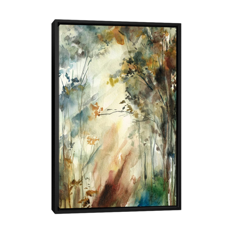 Forêt d'automne II par Sophie Rodionov, H 26 po x l 18 po x P 1,5 po, Toile avec cadre flottant noir