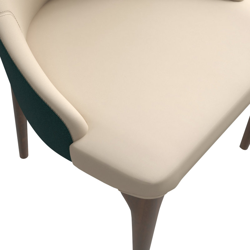 Cedarburg Chee High-Back Dining Chair with Two-Tone Design and Ash Wood Legs No Assembly, Green