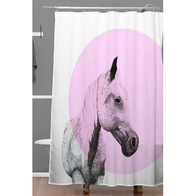 Morgan Kendall Speckled Horse Single Shower Curtain