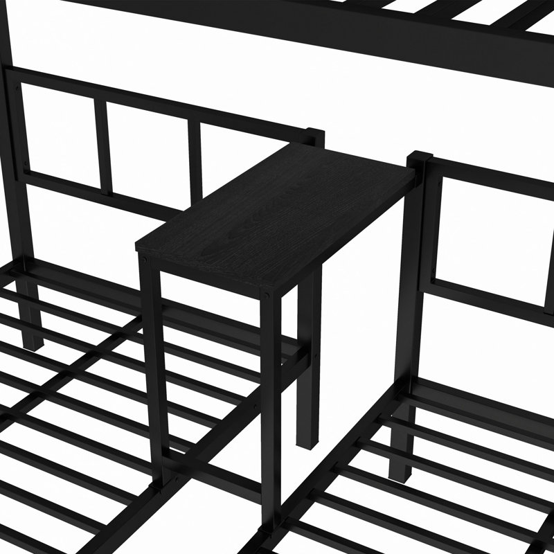 Lits superposés pour lit superposé Triple lit superposé en métal avec bureau et tablettes, économie d'espace / réduction du bruit