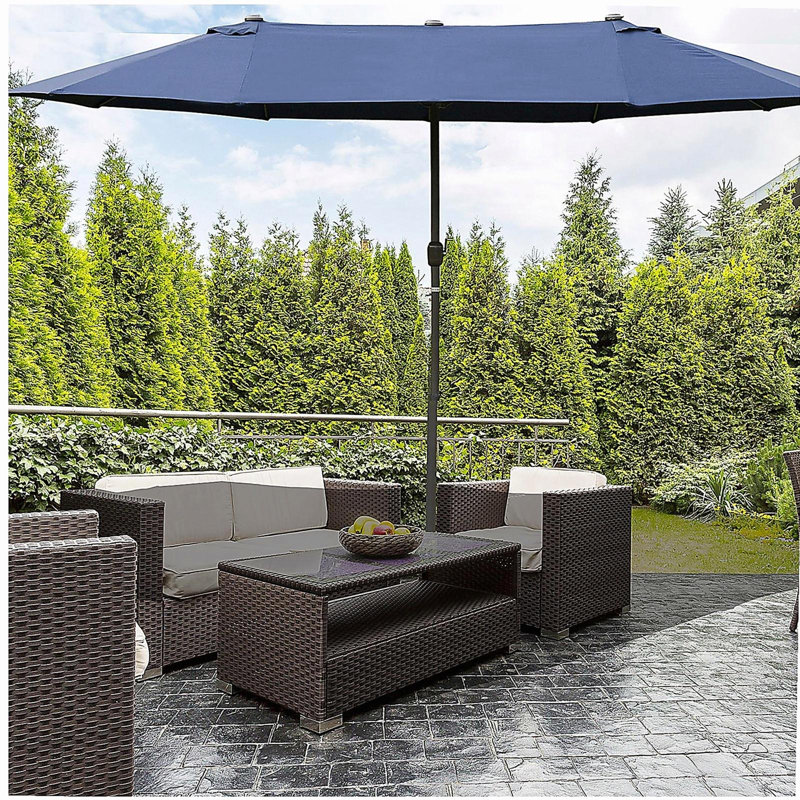Parasol extérieur rectangulaire en acier de 15 pi Outsunny, Bleu très foncé