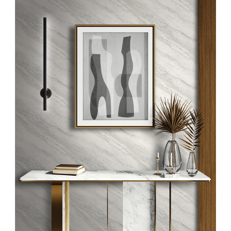 Bhargavi Marble Double Roll, Soft Gray/Silver
