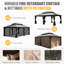Grand pavillon de jardin avec toit en acier galvanisé et cadre en aluminium compatible 14 x 20 pi