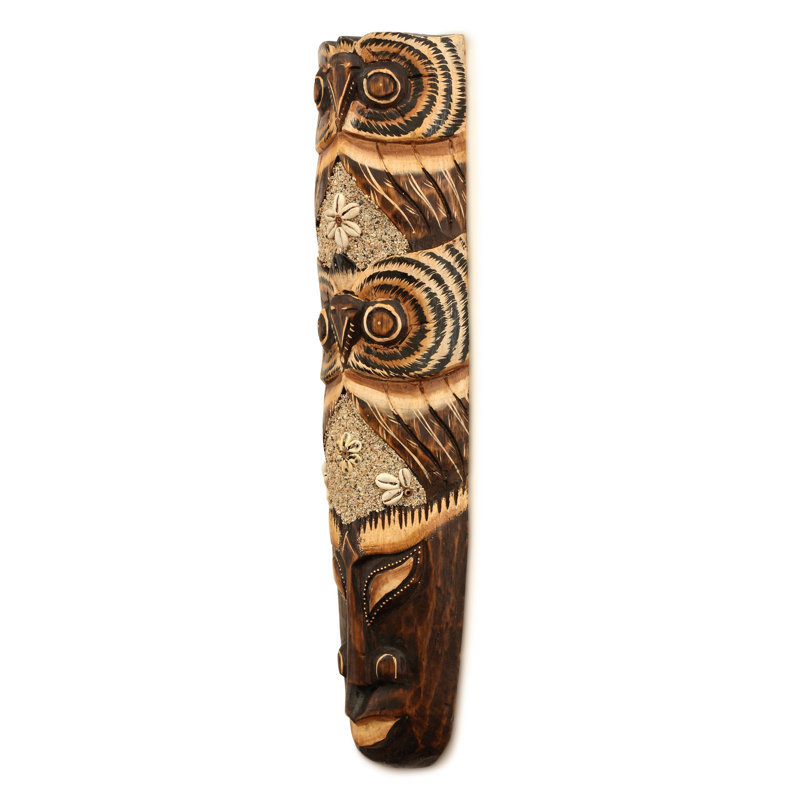 Handmade Rustic Animals Wall Decor on Solid Wood, 12" H x 4" W x 2" D