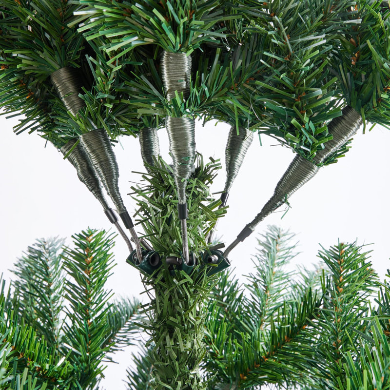 Arbre de Noël artificiel, arbre de Noël enneigé avec 64 pommes de pin, 920 pointes givrées, arbre pré-décoré, 6'