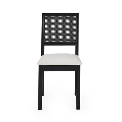 44cm H Upholstered Full Back Side Chair in Black