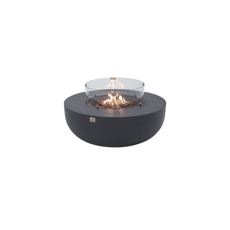 Eclipse 44" Round Natural Gas Fire Pit Table with Wind Guard & Burner Lid, Dark Gray