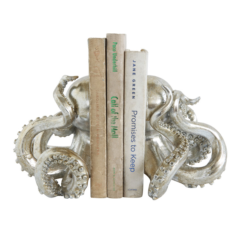 Serre-livres décoratifs en résine, Argent argent