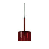 Luminaire suspendu en chrome 1 lumière avec abat-jour en verre rouge