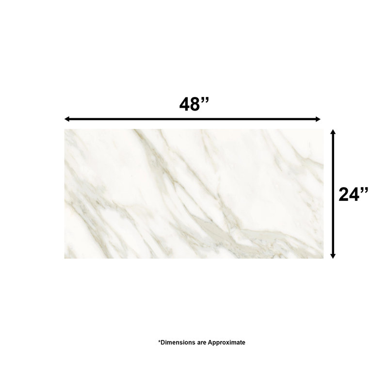 Condal Gold 24" x 48" Marble Look Polished Floor & Wall Tile