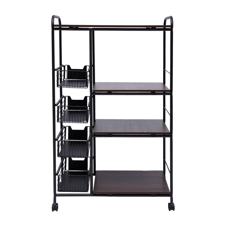 Onenoe Modern Mesh Small Stackable Storage Shelving Kitchen Cart