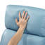 Fauteuil inclinable et oscillant avec mouvement pivotant et revêtement en cuir bleu