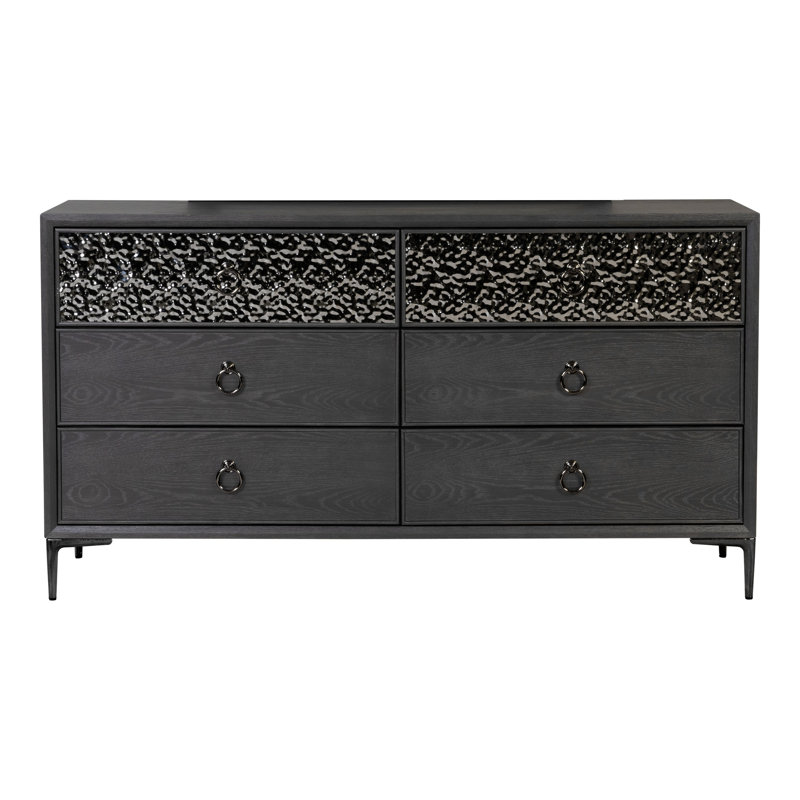 Commode 6 tiroirs Preste, Brun