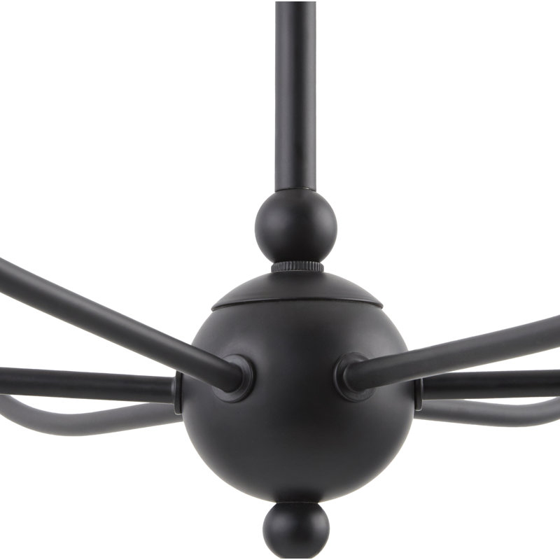 Barrone Iron 6-Light Chandelier, Noir mat