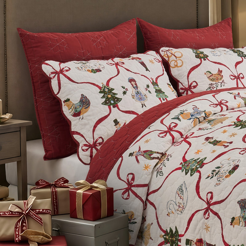 Taie d'oreiller multicolore « 12 jours de Noël » de Greenland Home Fashions, Standard