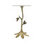 Table d'appoint Leafy Branch avec plateau en marbre blanc et base en aluminium doré, table d'appoint ronde de 14 po