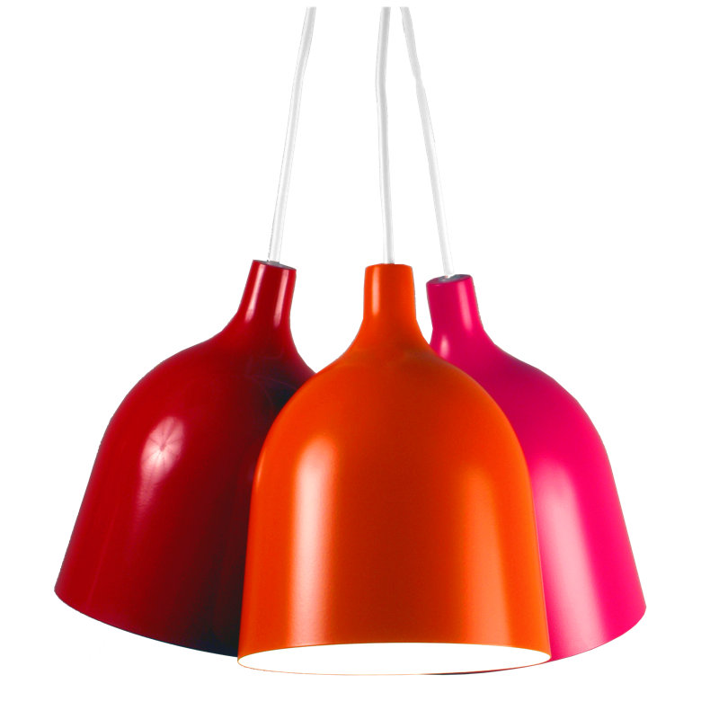 Palmerston 3 - Light Orange/Pink/Red Cluster Pendant