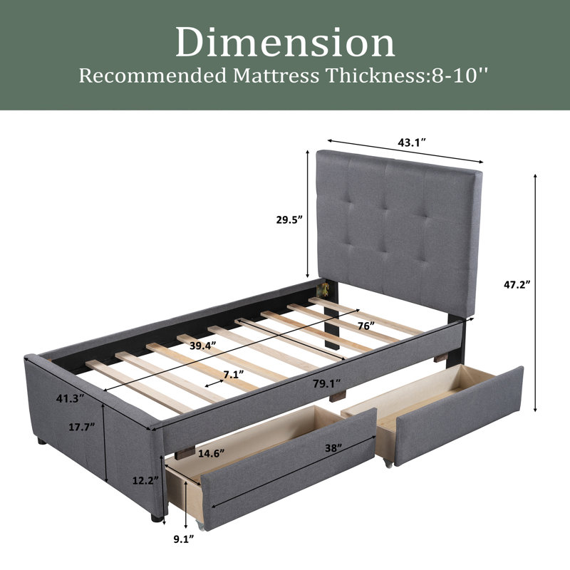 Lit plateforme avec rangement Sephine