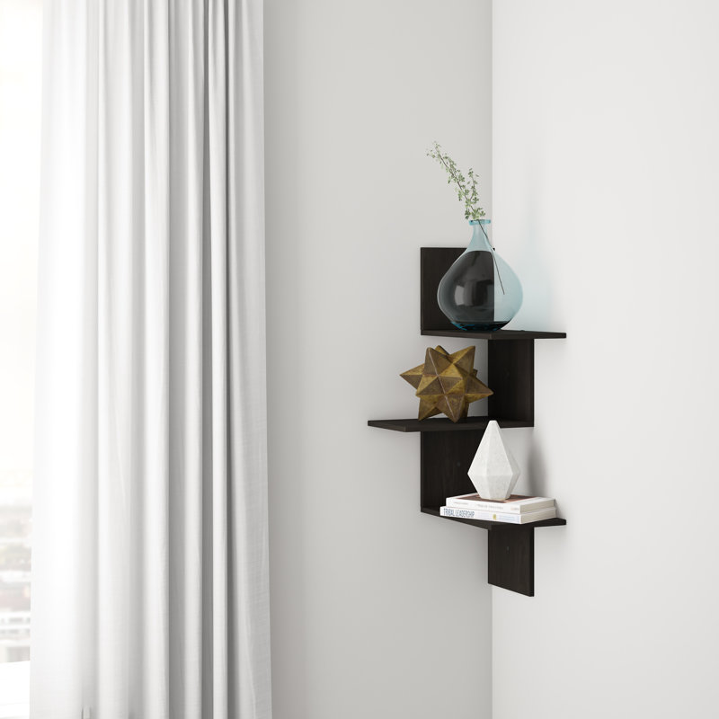 Étagère murale flottante 3 pièces Authement, Espresso